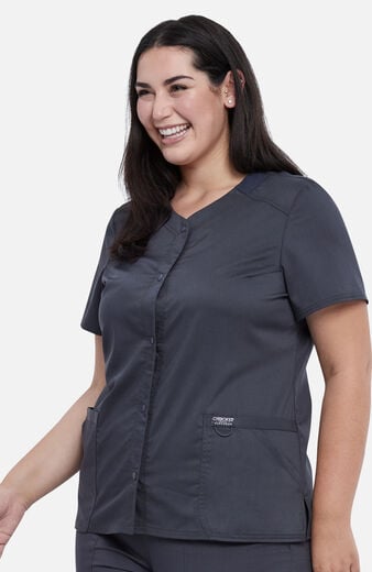 Women's Snap Front Solid Scrub Top Women's Snap Front Solid Scrub Top