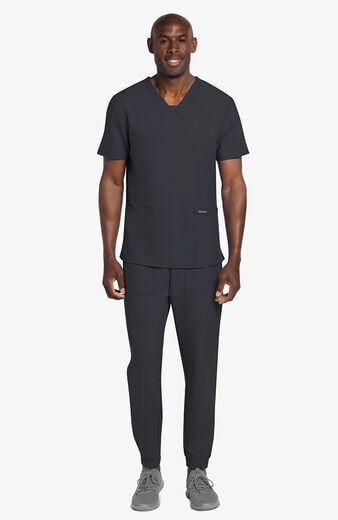 Men's Scrub Set: 2-Pocket Squared V-Neck Top & 4-Pocket Cargo Jogger Pant Men's Scrub Set: 2-Pocket Squared V-Neck Top & 4-Pocket Cargo Jogger Pant