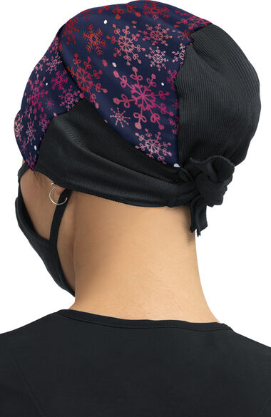 Women's Snow Flakes Surgical Print Hat, , large