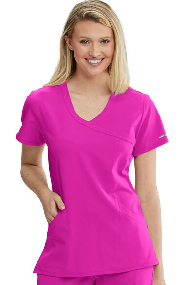 Clearance Women's Reliance Mock Wrap Solid Scrub Top, , large