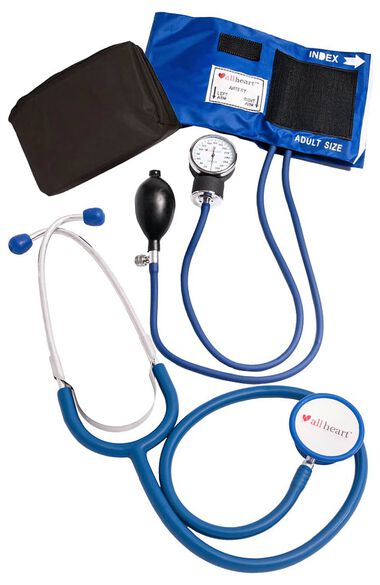 AllHeart Blood Pressure Aneroid and Dual Head Stethoscope Combination Set - Nurse  Kit Nurse Combo Kit
