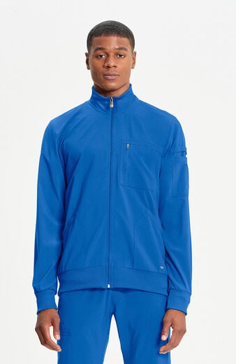 Men's Zip Front Rib Panel Scrub Jacket Men's Zip Front Rib Panel Scrub Jacket