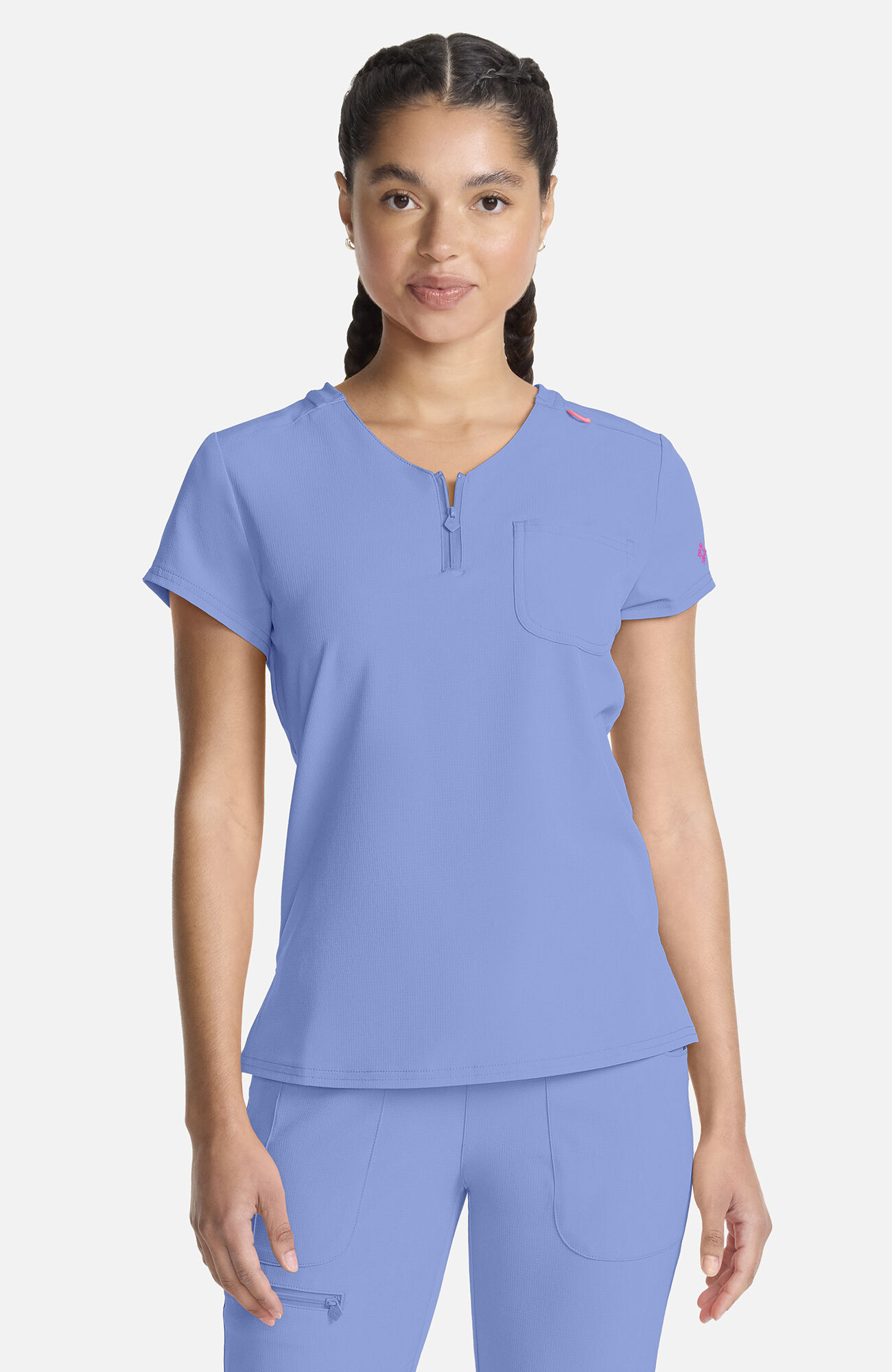 Women's Quarter Zip V-Neck Tuckable Scrub Top, CIE Ciel | ciel, large