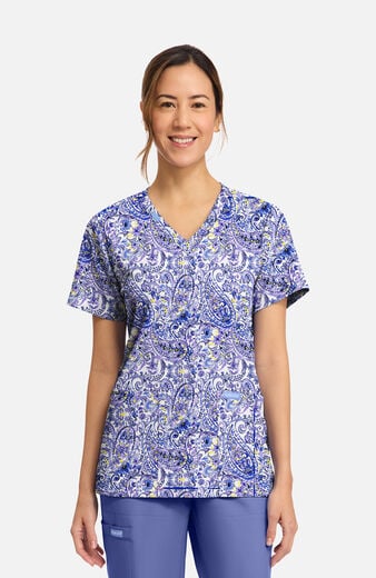 Women's Pretty In Paisley Print Scrub Top Women's Pretty In Paisley Print Scrub Top