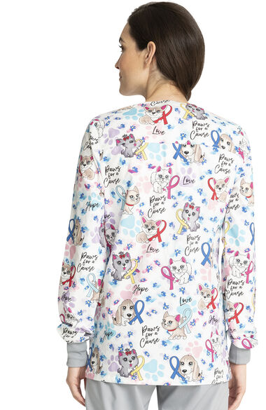 Women's Snap Front Paws For A Cause Print Jacket, , large