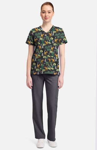 Women's Forest Royalty Print Scrub Top Women's Forest Royalty Print Scrub Top