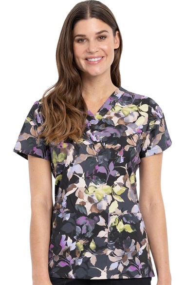 Women's Nocturnal Branches Print Scrub Top, , large