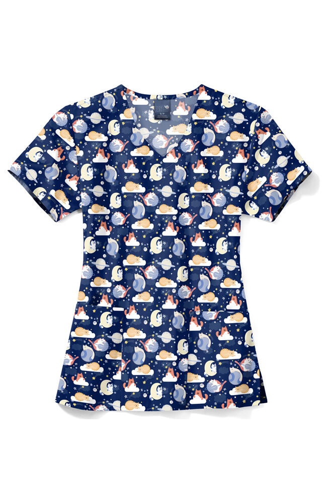 Zoe and Chloe Brand Print Scrub Tops Caps Jackets