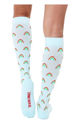 Women's 15-20 mmHg Lightweight Rainbow Print Compression Socks