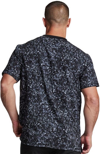 Clearance Men's Fractured Prism Pewter Print Scrub Top