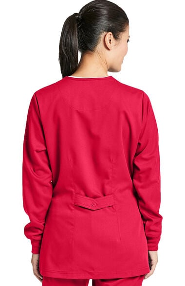 Clearance Women's Round Neck Warm Up Scrub Jacket, , large
