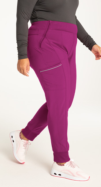 shop inifnity by cherokee women's elastic waistband tapered jogger scrub pant