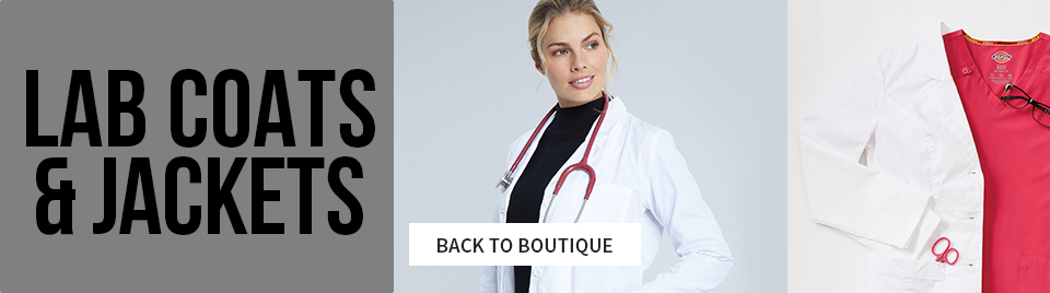 viewing dickies lab coats. click to go back to boutique.