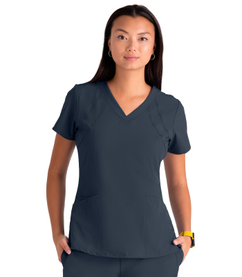 shop barco one women's racer solid scrub top