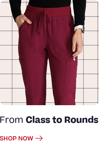 shop athleisure inspired, womens mid rise pull on jogger scrub pant