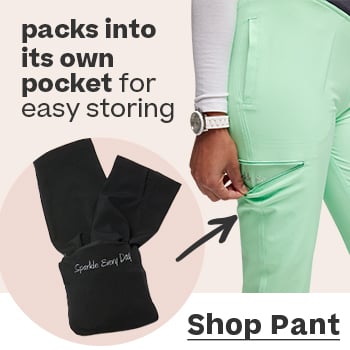 shop break on through by heartsoul women's packable pull-on scrub pant