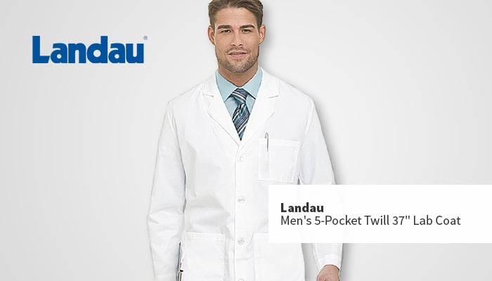 landau 5 pocket twill lab coat 