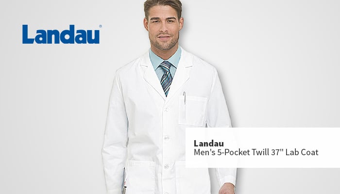 landau 5 pocket twill lab coat