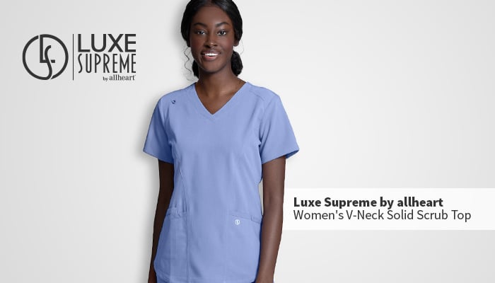 luxe supreme by allheart solid scrub top