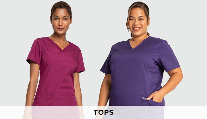 shop cherokee workwear solid scrub tops