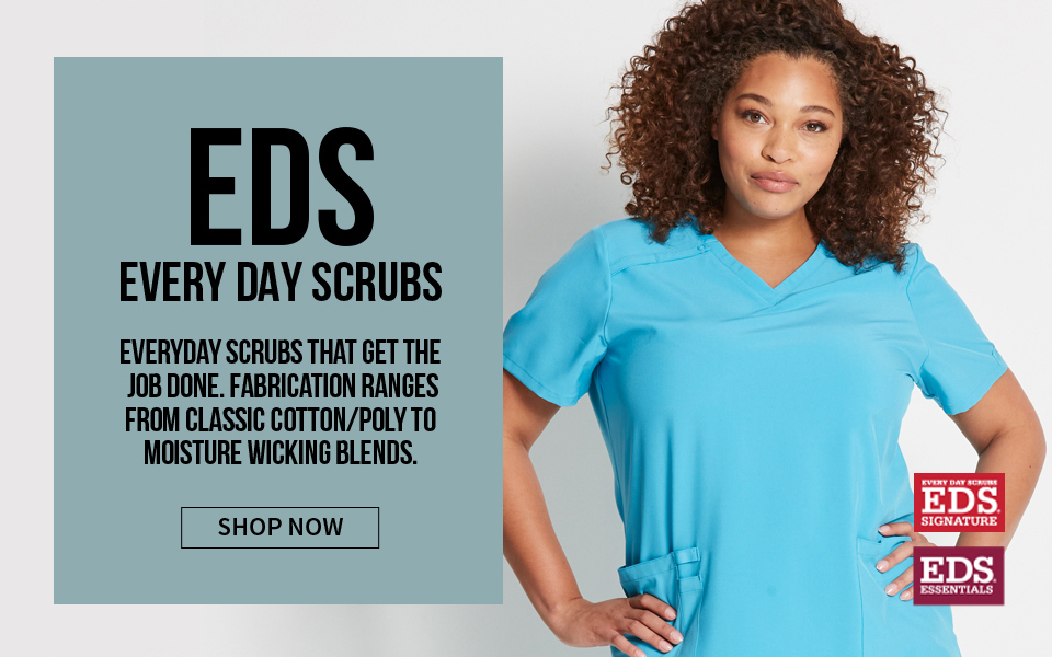 click to shop eds by dickies. everyday scrubs that get the job done.