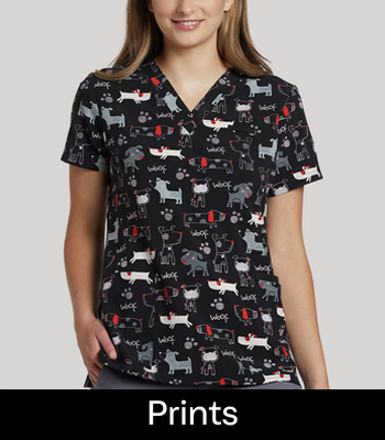 shop white cross print scrub tops