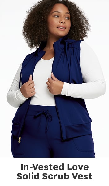 shop break on through by heartsoul women's in-vested love solid scrub vest