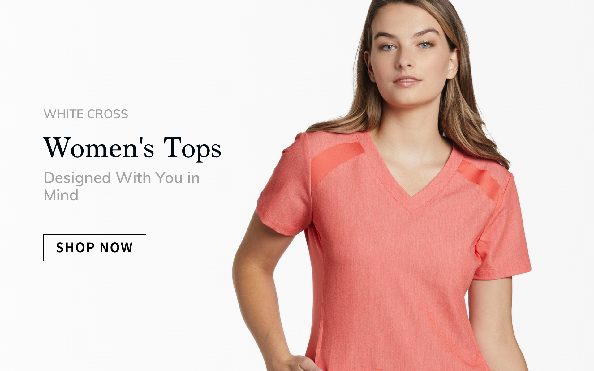 click to shop white cross women's tops.