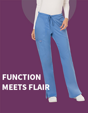 shop revolution by cherokee workwear women's drawstring flare scrub pant
