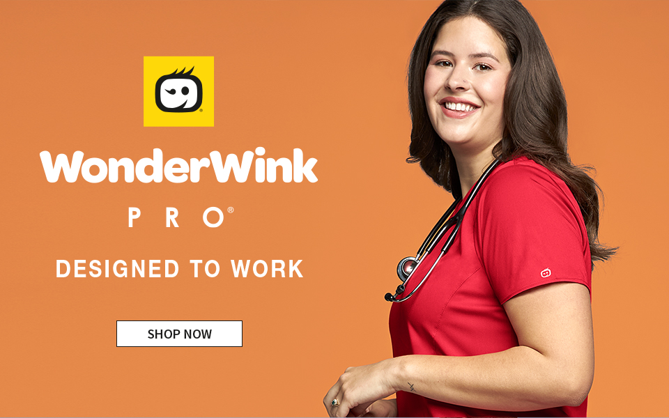 click to shop pro by wonderwink. designed to work.