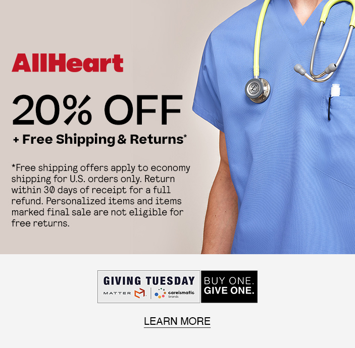 AllHeart Brand 20% Off 
+ Free Shipping & Returns* 
*Free shipping offers apply to economy shipping for U.S. orders only. Return within 30 days of receipt for a full refund. Personalized items and items marked final sale are not eligible for free returns.