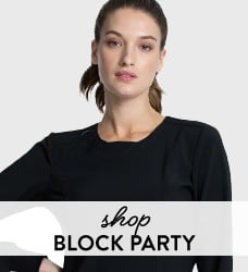 Shop our collection of black and white color block scrubs