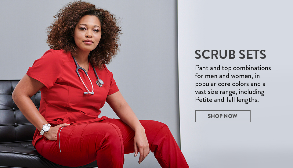 click to shop cherokee infinity's scrub sets