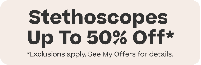stethoscopes up to 50% off*. *select styles. prices as marked.