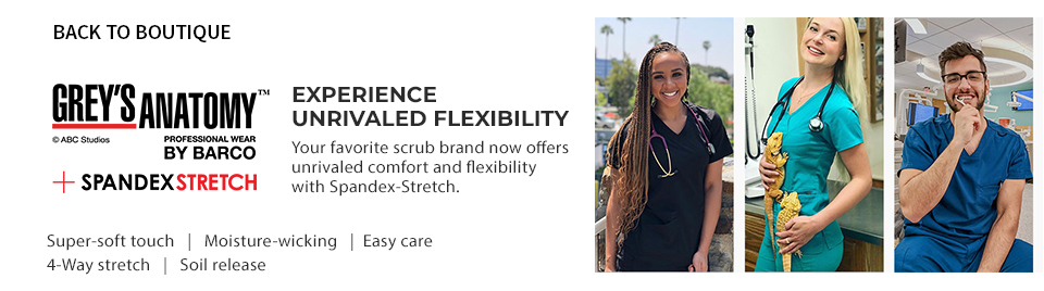 shop spandex stretch by grey's anatomy, experience unrivaled comfort and flexibility