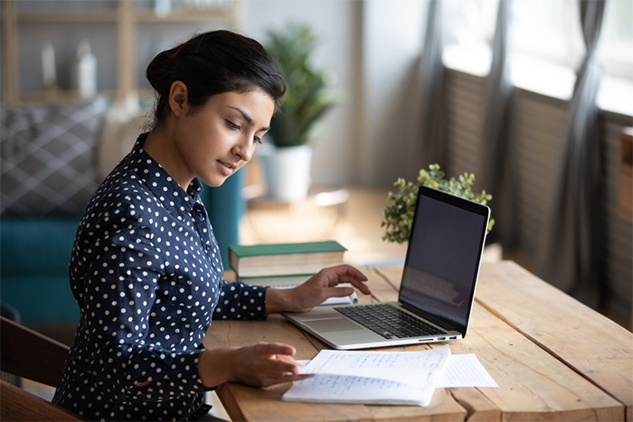 woman preparing for medical school interview