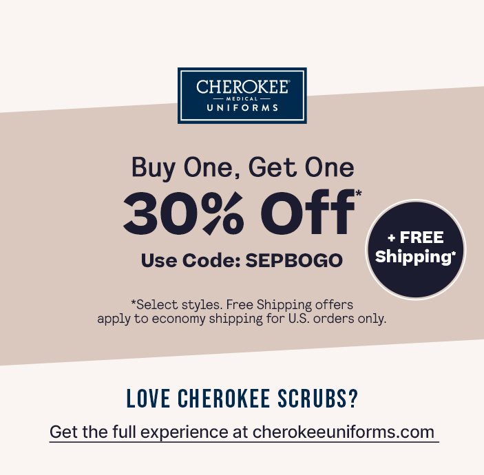 Cherokee BOGO 30% offCode: SEPBOGO - no model text only - exclusions apply!