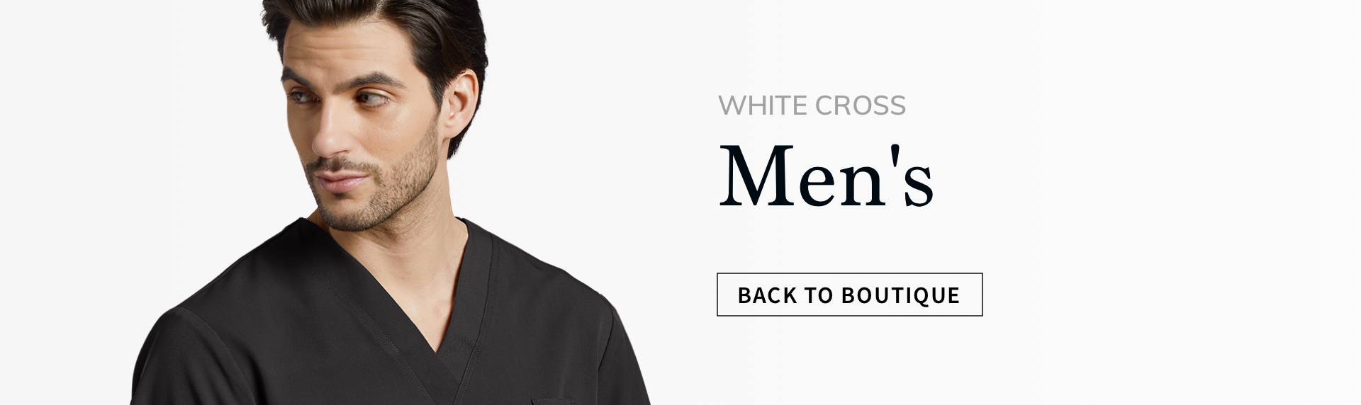 viewing white cross men's products. click to go back to boutique.