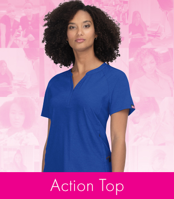 shop koi women's action solid scrub top