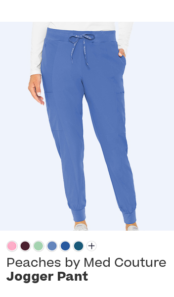 shop peaches by med couture women's jogger scrub pant