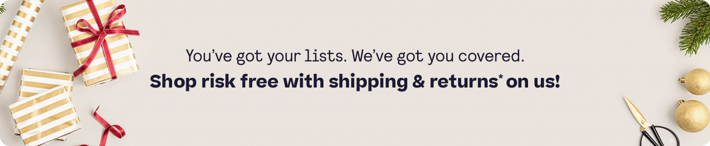 shop risk free shipping and returns on us