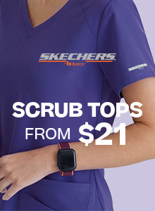 View our selection of women's Barco Skechers solid scrub tops