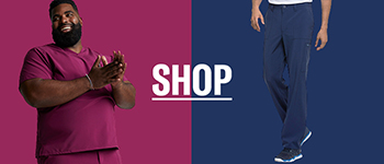 shop eds essentials by dickies men's v-neck solid scrub top & drawstring cargo scrub pant set
