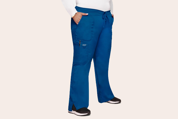 Cherokee Drawstring Flare Scrub Pant