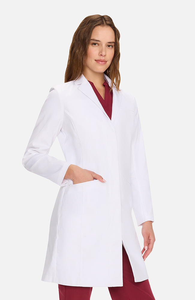Women's Zip Front Over The Knee Lab Coat 36