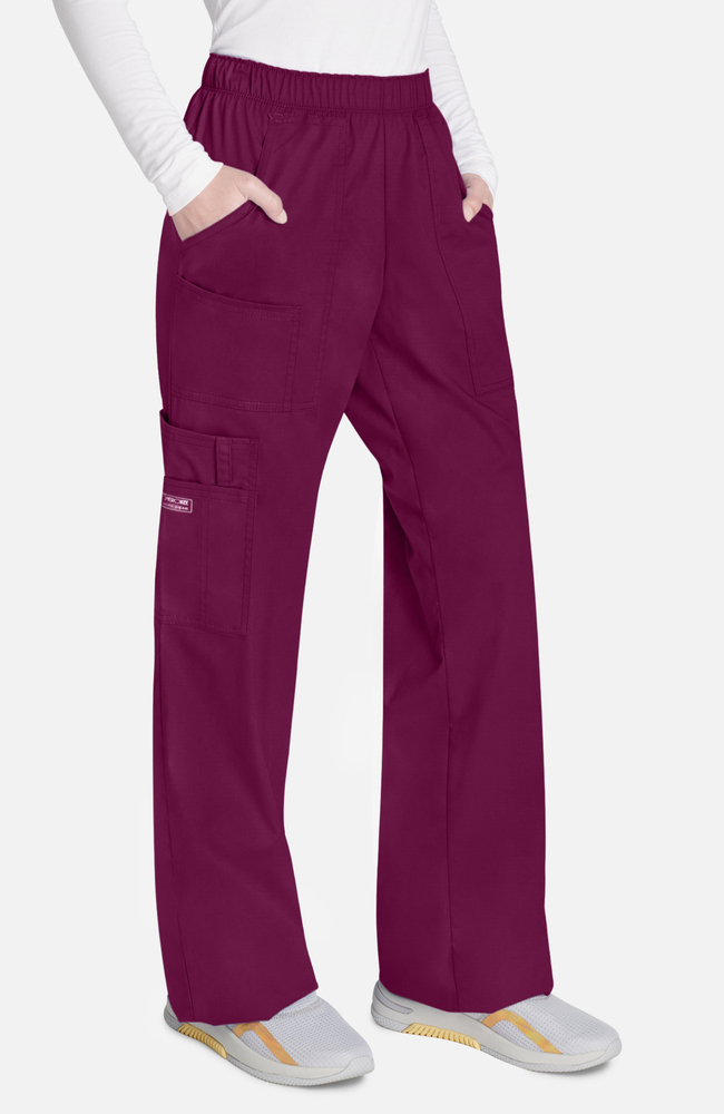 パンツ ChloAC Deep Purple Pants Core Stretch by Cherokee Workwear Women's Elastic Waist