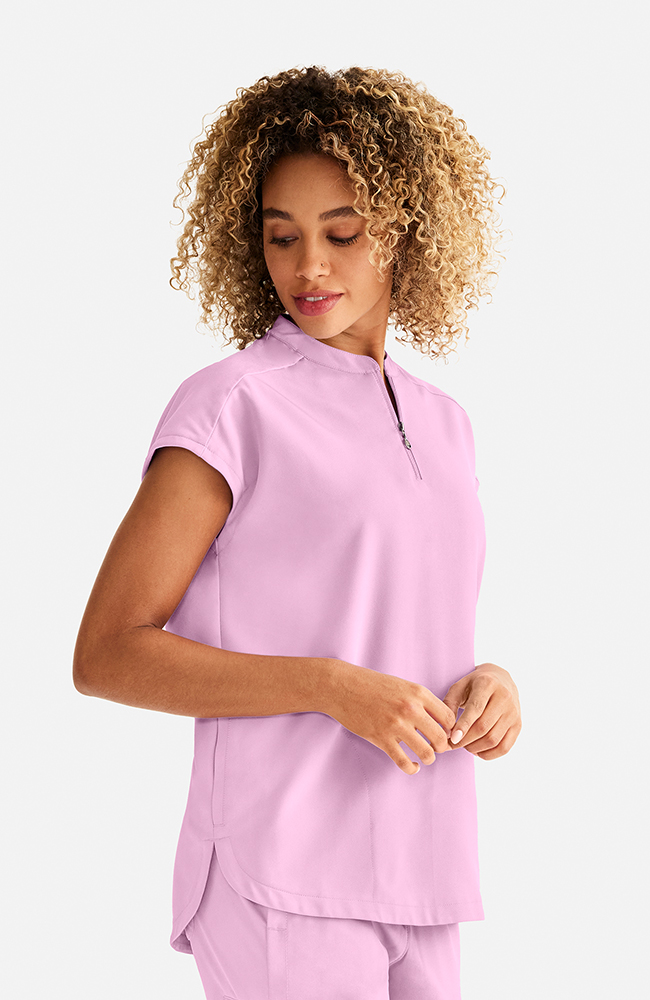 Women's Sandy Zip Mandarin Collar Scrub Top | AllHeart.com