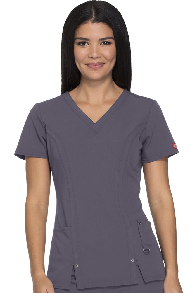 Olive Green Dickies Scrubs Xtreme Stretch V Neck Top 82851 OLWZ 