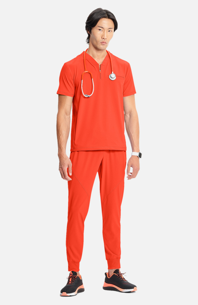Men's Partial Zip V-Neck Scrub Top | AllHeart.com