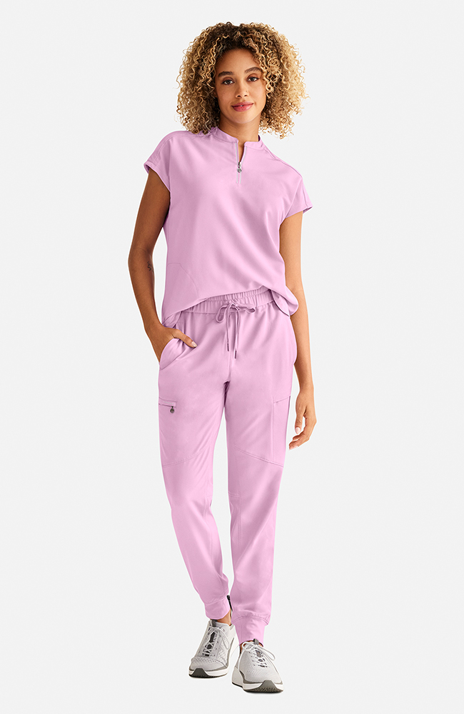 Women's Sandy Zip Mandarin Collar Scrub Top | AllHeart.com